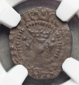 England.  Henry V.  1413 - 1422.  Silver Halfpenny,  S - 1794,  Ngc Fine