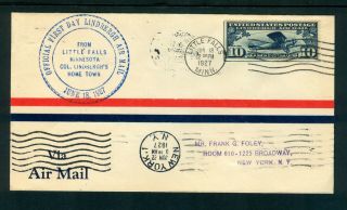 Scott C10,  10c Charles A.  Lindbergh First Day Cover.