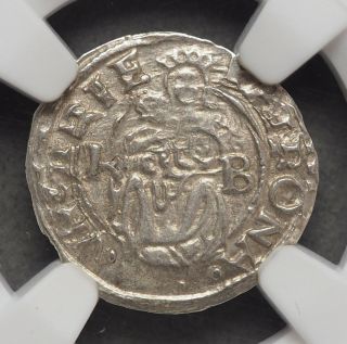 Hungary.  Ferdinand I Silver Denar,  1551 - Kb,  State,  Ngc Ms63