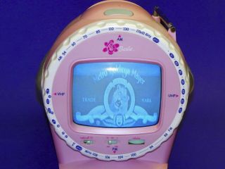 2003 Mattel Barbie Pink 5.  5 " Portable Tv Am Fm Radio W/ Ac Adapter Or Batteries