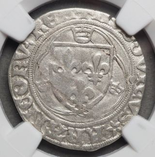 France.  Louis Xi,  1461 - 1483,  Silver Blanc,  Ngc Vf