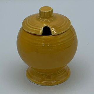 Vintage Fiesta Mustard Jar With Lid - Yellow