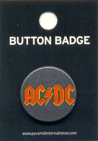 Ac/dc Logo 25mm Button Pin Badge Official Carded