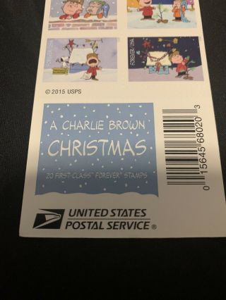 2015 5021 - 5030 A Charlie Brown Christmas 20 Forever Stamps Holiday Peanuts 3