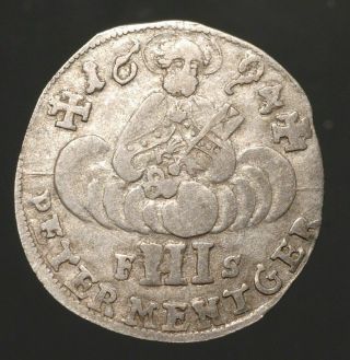 M41 - 08 Trier,  Germany,  1694ad,  St.  Peter In The Clouds With The Key To Heaven
