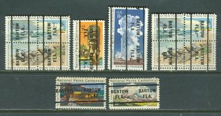 Butler Mo 232 Precancel On Complete 1972 National Parks Issue With Airmail
