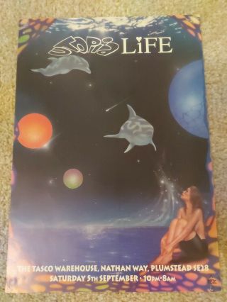 Utopia Life Rave Flyer A4 Pez Artwork Tasco Warehouse 5th September 1992