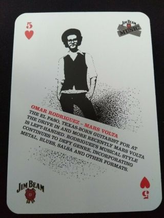 Mars Volta Omar Rodriguez Jim Beam Music Playing Card Collectable Rock Fact 5h