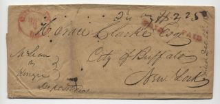 1837 Chicago Il Red Cds Stampless To Buffalo 2 1/4 Oz $2.  25 Rate [5806.  64]