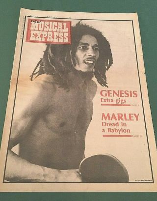 Orig 1976 Musical Express Front Cover Of Bob Marley Ace Poster For Framing