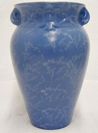 RED WING RUMRILL POTTERY BLUE STIPPLE VASE NUMBER 478 2