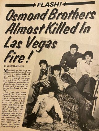The Osmonds,  Donny Osmond,  Brothers,  Two Page Vintage Clipping