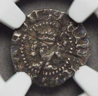 England.  Henry V.  1413 - 1422.  Silver Halfpenny,  S - 1794,  Ngc Vf35