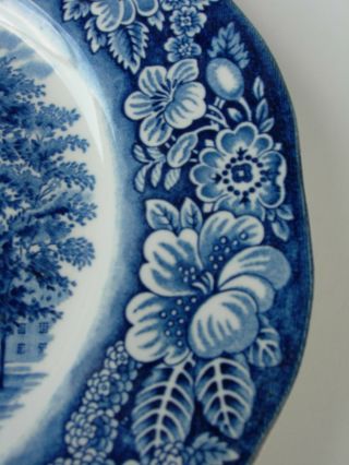 FOUR STAFFORDSHIRE ENGLISH BLUE AND WHITE LIBERTY BLUE PLATES INDEPENDENCE HALL 3