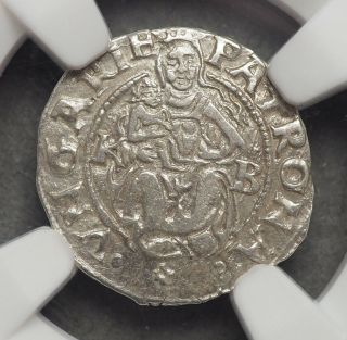 Hungary.  Ferdinand I Silver Denar,  1552 - Kb,  State,  Ngc Ms61