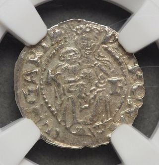 Hungary.  Ferdinand I Silver Denar,  1549 - Kb,  State,  Ngc Ms63