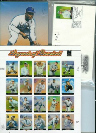 Legends Of Baseball Complete Package Sheet,  20 Postal Cards,  20 Fdcs
