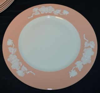 Six Rare Lenox Coral Apple Blossom Dinner Plates (green backstamp) - Very Good 2