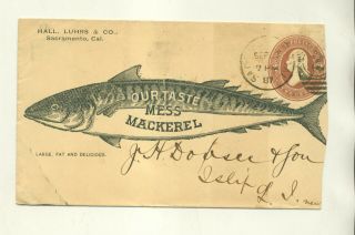 1887 Hall Luhrs & Co Sacramento Ca Mess Mackerel Advertising Cover