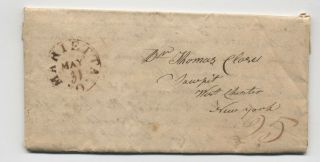 1832 Marietta Ohio Violet Cds Stampless Folded Letter [5251.  185]