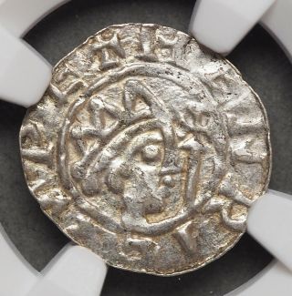 Netherlands,  Friesland - Leeunwerden.  Bruno Iii,  1038 - 57,  Silver Denar,  Ngc Au55
