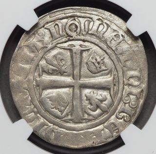 France.  Charles Vi,  1380 - 1422,  Silver Blanc,  Ngc Au Details