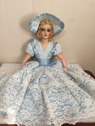 Vintage Composition Head Cloth Body Boudoir Bed Doll Needs Tlc