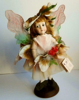 1984 11.  5” Limited Porcelain Woodlands Fairy Nymph Doll Cindy M Mcclure Hang Tag