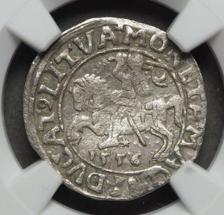 Poland,  Lithuania.  Sigismund I " The Old ",  Silver 1/2 Groschen,  1556,  Ngc Unc