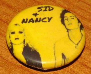 25mm Badge Pin Sid And Nancy Sex Pistols Punk Rock Button Pinback Music Old Band