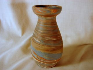 Old Niloak Mission Swirl 5 - 1/4in Vase,  Cn,  Hndthrwn,  1startmark,  1920s