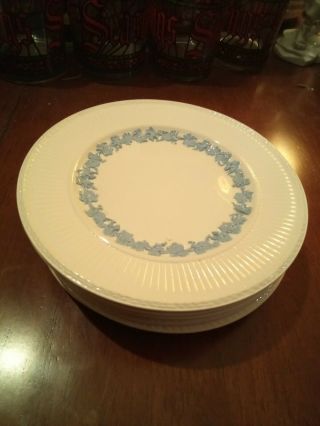 Wedgwood Queensware Etruria Blue/white Embossed Set Of 8 Striped 6.  5 " Bread