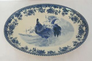 William James Farmyard Rooster Large Oval Platter 16 " -