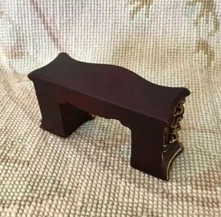Bespaq Dollhouse Miniature Pedestals Table Desk Vanity Small Mahogany 8165 3