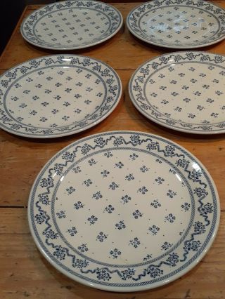 9 - Laura Ashley By Johnson Brothers Petite Fleur Blue Dinner Plates 10”