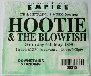 Hootie & The Blowfish - Live Concert Ticket Stub Empire 04 May 1996