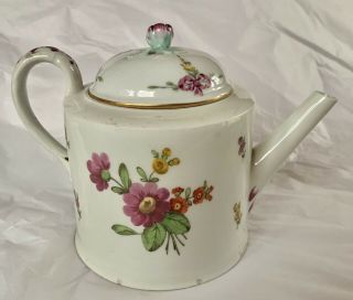 Antique 18thC Royal Vienna Porcelain Floral Tea Pot 3
