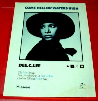 Dee C.  Lee Come Hell Or Waters High Vintage Orig 1986 Press/mag Advert 12 " X 9 "