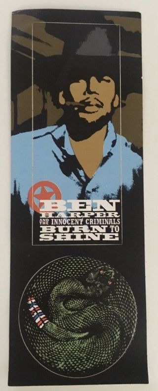 Ben Harper & The Innocent Criminals Burn To Shine Rare Promo Sticker Sheet 1999