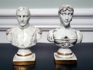 2x Busts Of Napoleon Bonaparte And Josephine (limoges)