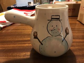 Euc Rae Dunn Believe Snowman Let It Snow Ceramic Hot Cocoa Pot (hard To Find)