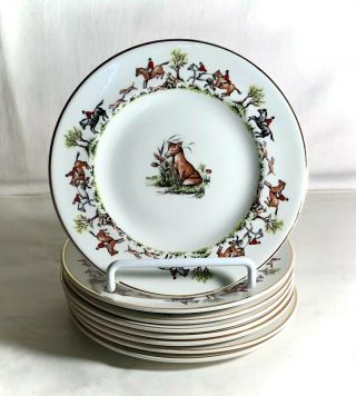 8 John Maddock & Sons Tally Ho 6 " Bread And Butter Plates