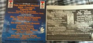 T In The Park Festival 1994 - Advert Levellers Bjork Blur Manics Oasis