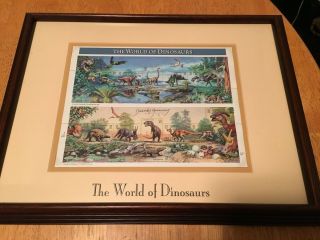 The World of Dinosaurs 1996 USPS Framed Stamps With Certificate of Authenticity 2