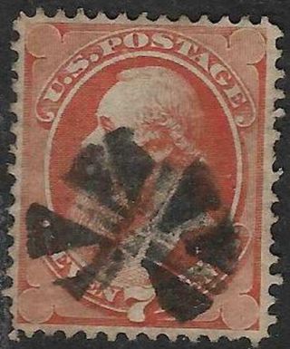 Xsa034 Scott 149 Us Stamp 1871 7c Edward Stanton Fancy Cancel