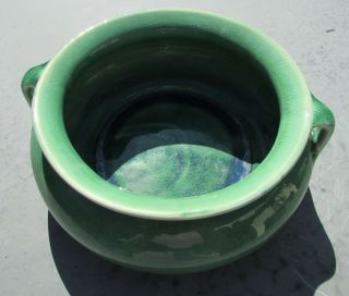 Vintage Red Wing Art Pottery Green Two Handle Bowl (198) Planter Bulb Bowl