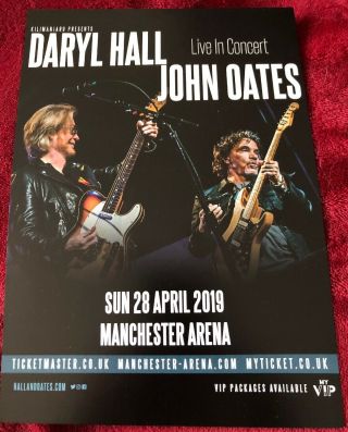 Daryl Hall & John Oates Flyer - Live In Concert 2019 - Manchester Arena -
