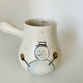 Rae Dunn Snowman Let It Snow Ceramic Hot Cocoa Pot