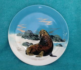 Matthew Adams Alaska Series Pottery 11 1/2 " 161 Charger Platter With Walrus