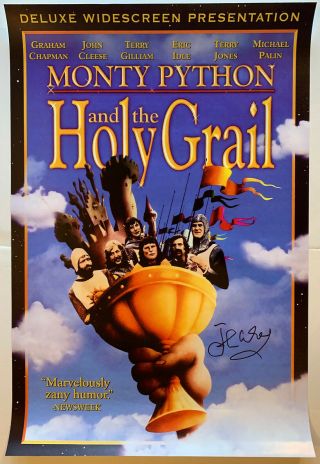 John Cleese Signed Monty Python Holy Grail Movie Poster 27x40 | Beckett Bas
